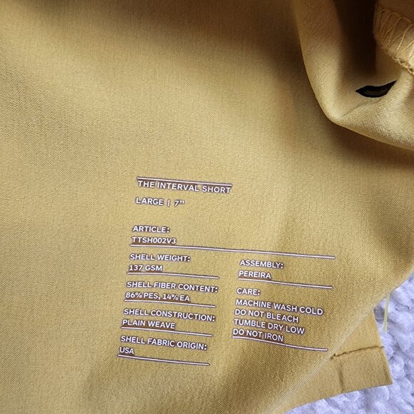 Ten Thousand Running Shorts Yellow 7" Interval Short Size Large L Huckberry Ruck - Picture 6 of 6